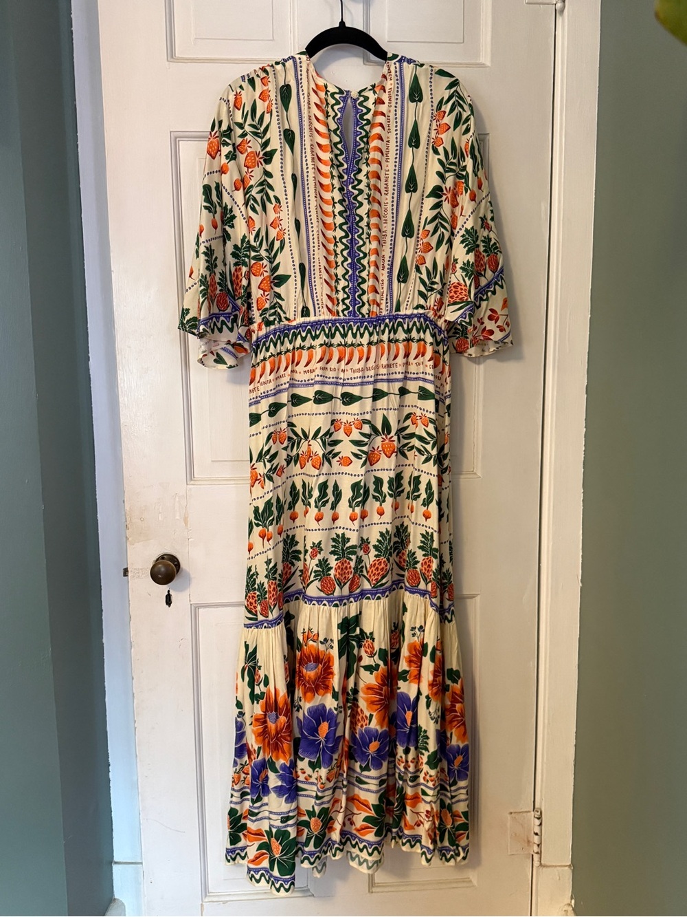 Farm Rio V Neck Floral Tie-Front Maxi Dress - Picture 7 of 12